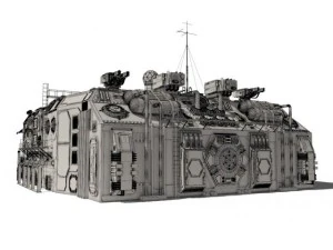 науково-фантастичний ангар 3D Модель
