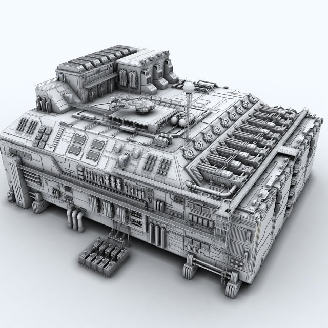 scifi factory 3D 모델 .c4d .max .obj .3ds .fbx .stl .blend 