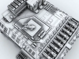 scifi factory 3D Model