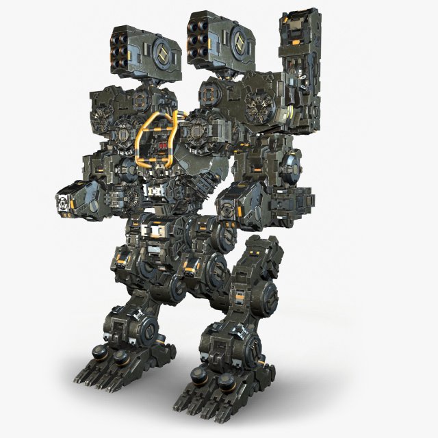 robot warrior 3D Модель .c4d .max .obj .3ds .fbx .stl .blend 