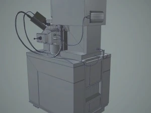 microsc&oacute;pio eletr&ocirc;nico Modelo 3D