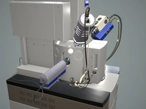 microsc&oacute;pio eletr&ocirc;nico Modelo 3D