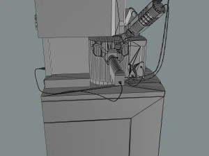 microsc&oacute;pio eletr&ocirc;nico Modelo 3D