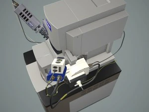 microsc&oacute;pio eletr&ocirc;nico Modelo 3D