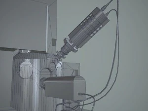 microsc&oacute;pio eletr&ocirc;nico Modelo 3D