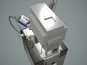 microsc&oacute;pio eletr&ocirc;nico Modelo 3D