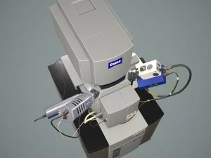 microsc&oacute;pio eletr&ocirc;nico Modelo 3D