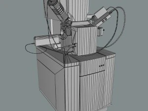 microsc&oacute;pio eletr&ocirc;nico Modelo 3D