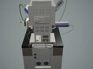 microsc&oacute;pio eletr&ocirc;nico Modelo 3D