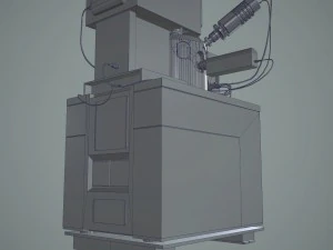 microsc&oacute;pio eletr&ocirc;nico Modelo 3D