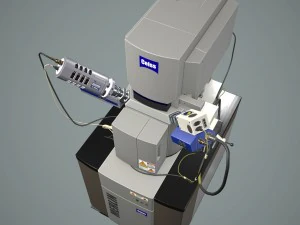 microsc&oacute;pio eletr&ocirc;nico Modelo 3D