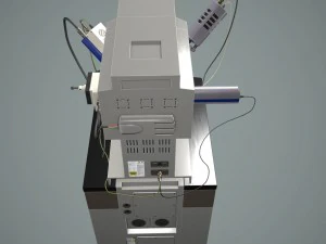 microsc&oacute;pio eletr&ocirc;nico Modelo 3D