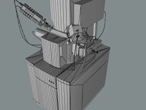 microsc&oacute;pio eletr&ocirc;nico Modelo 3D