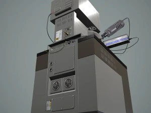 microsc&oacute;pio eletr&ocirc;nico Modelo 3D
