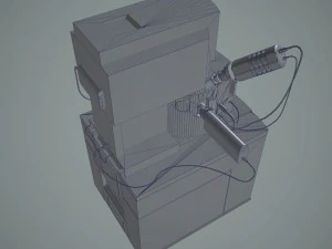 microsc&oacute;pio eletr&ocirc;nico Modelo 3D