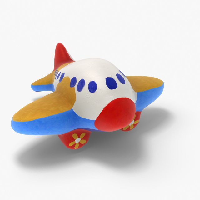 gypsum toy airplane 3D Модель .c4d .max .obj .3ds .fbx .stl .blend 