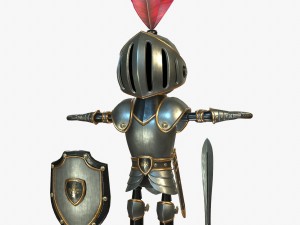 cartoon knight Modelo 3D