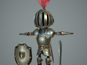 cartoon knight Modèle 3D