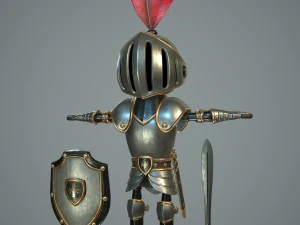 cartoon knight 3D Model