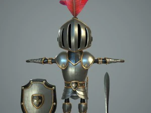 cartoon knight 3D Model