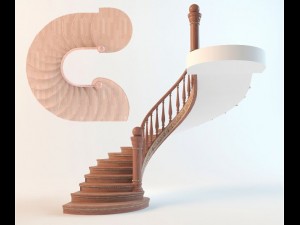 classic spiral stair Modello 3D