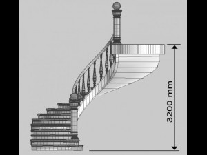 classic spiral stair 3D 模型