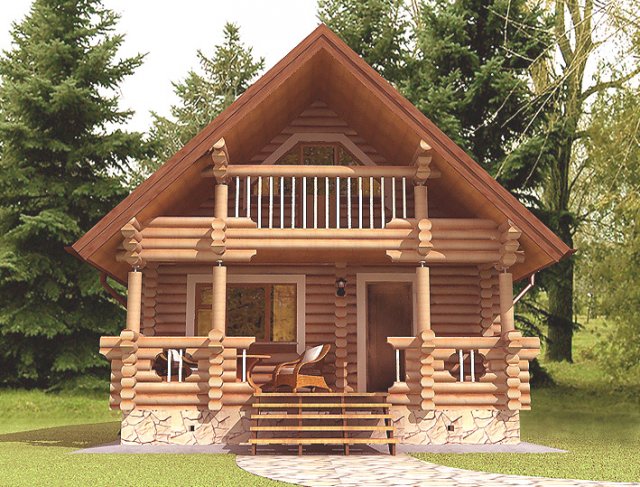 log house 6400 x 8000mm 3D 模型 .c4d .max .obj .3ds .fbx .stl .blend 