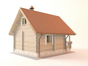 log house 6400 x 8000mm 3D 模型