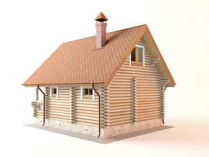 log house 6400 x 8000mm 3D 模型