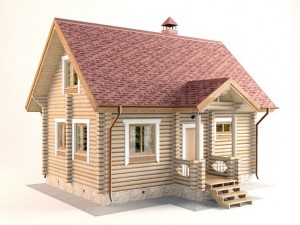 log house 5600 x 8200mm 3D Model