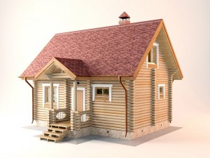 log house 5600 x 8200mm 3D Model