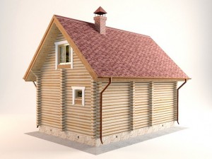 log house 5600 x 8200mm 3D Model