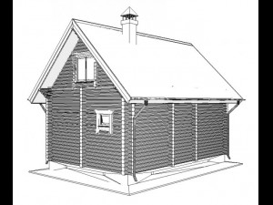log house 5600 x 8200mm 3D Model
