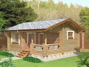 log house 6600 x 7800mm Modello 3D