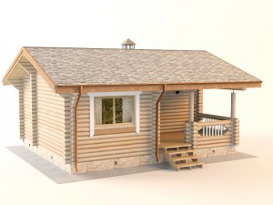 log house 6600 x 7800mm 3D 模型