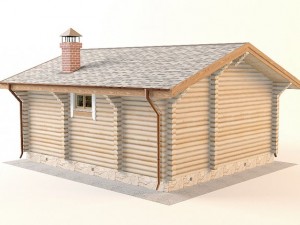 log house 6600 x 7800mm 3D 模型