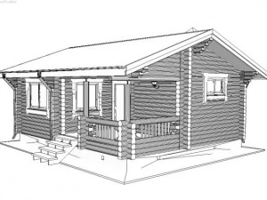 log house 6600 x 7800mm 3D Model
