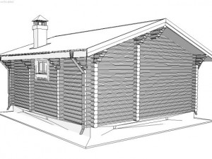 log house 6600 x 7800mm 3D 模型
