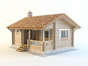 log house 5600 x 7600mm 3Dモデル