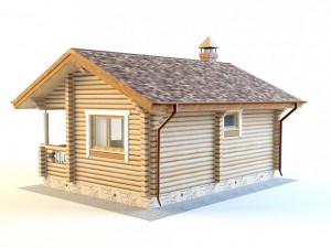 log house 5600 x 7600mm 3Dモデル
