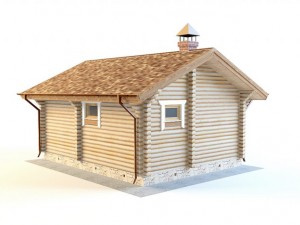 log house 5600 x 7600mm 3Dモデル