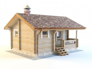 log house 5600 x 7600mm 3Dモデル