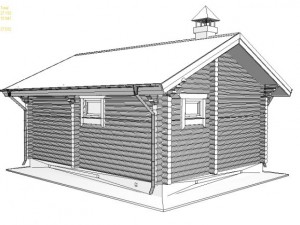 log house 5600 x 7600mm 3Dモデル