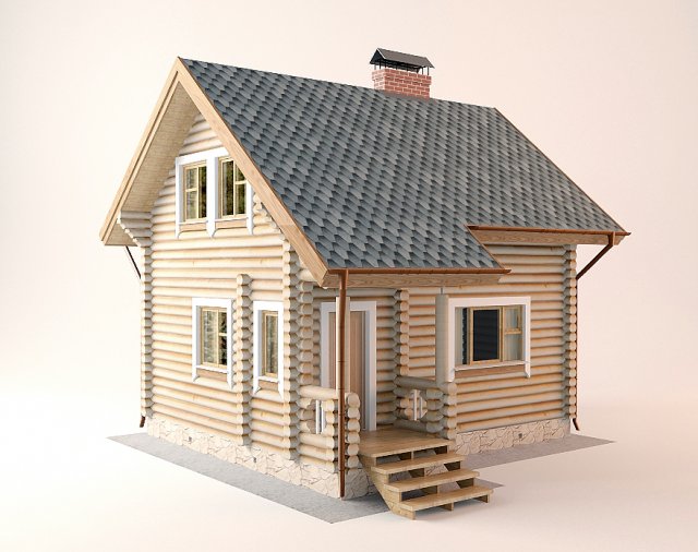 log house 5700 x 7000m Modello 3D .c4d .max .obj .3ds .fbx .stl .blend 