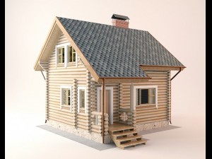 log house 5700 x 7000m Modello 3D