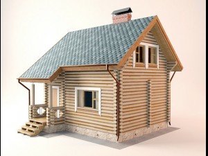 log house 5700 x 7000m Modello 3D