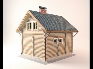 log house 5700 x 7000m Modello 3D