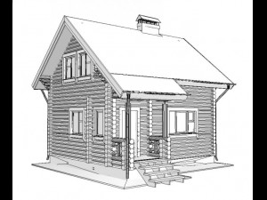 log house 5700 x 7000m Modello 3D