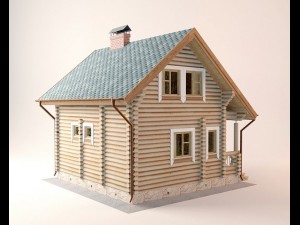 log house 5700 x 7000m Modello 3D