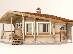 log house 7600 x 7600mm Modello 3D